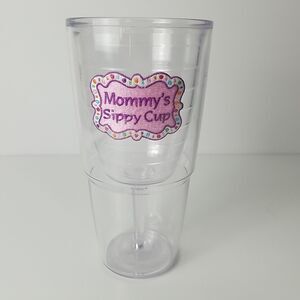 Tervis Tumbler Mommy's Sippy Cup 16oz Double Wall Cup w/Goblet Wine Glass No Lid